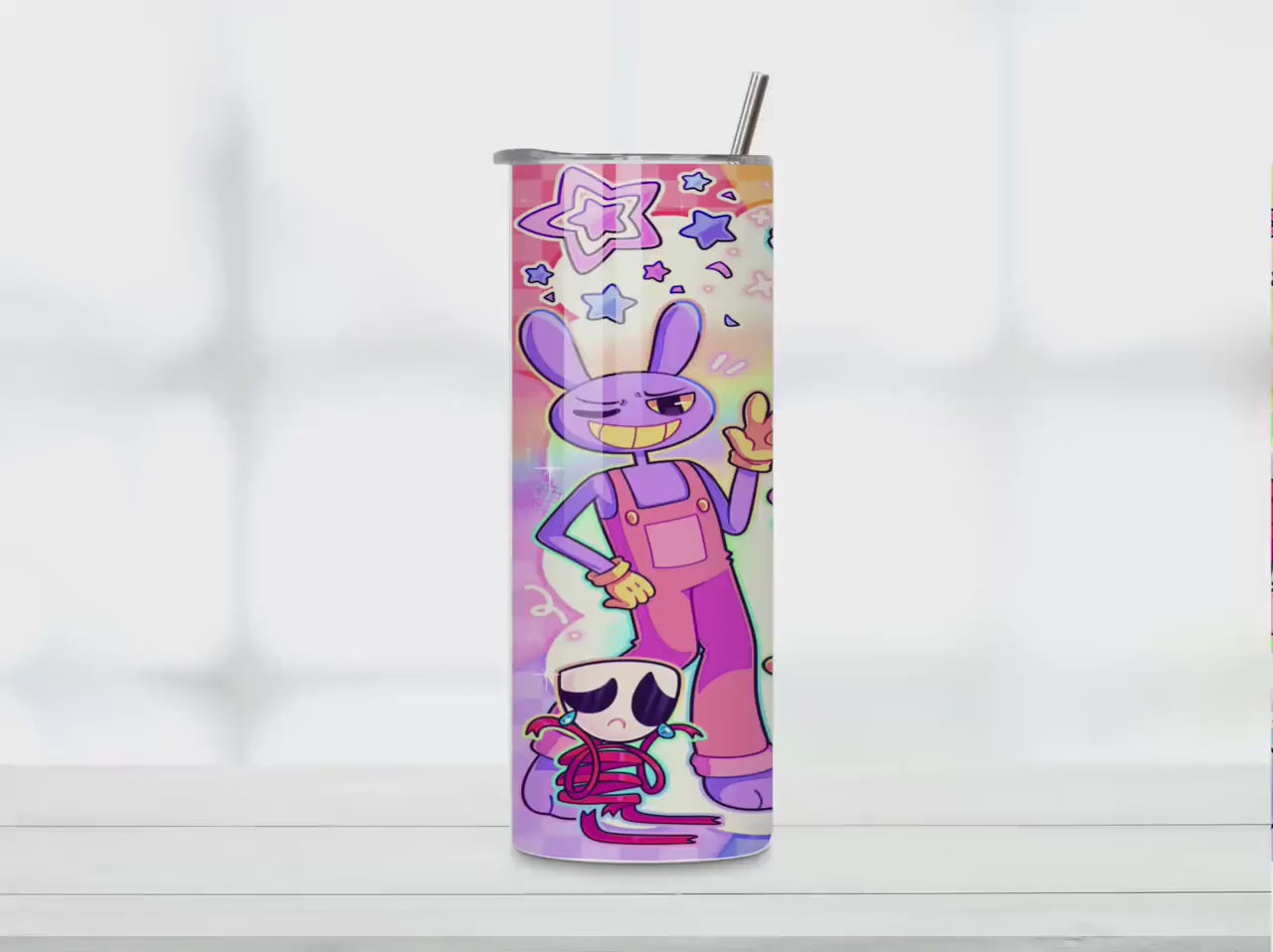 Kawaii Vibe Digital Circus Tumbler: 20oz Sublimated Travel Cup