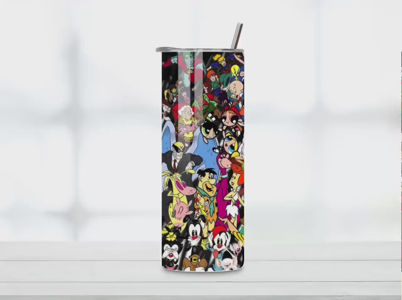 90's Themed Cartoon Tumbler: 20oz Sublimated Tumbler
