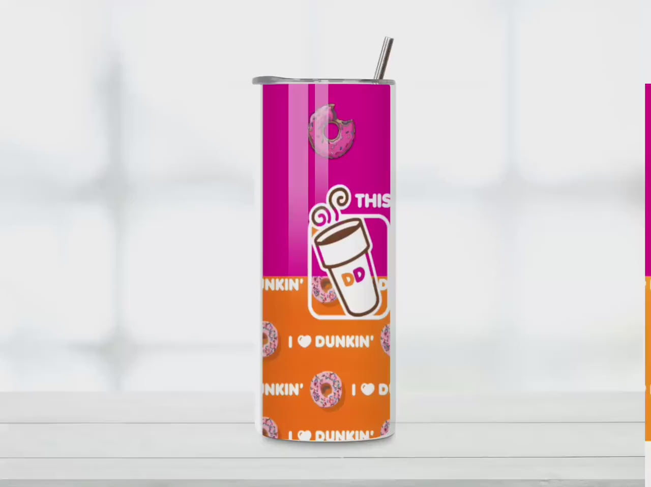 Dunkie Junkie Glitter : 20oz Sublimated Tumbler